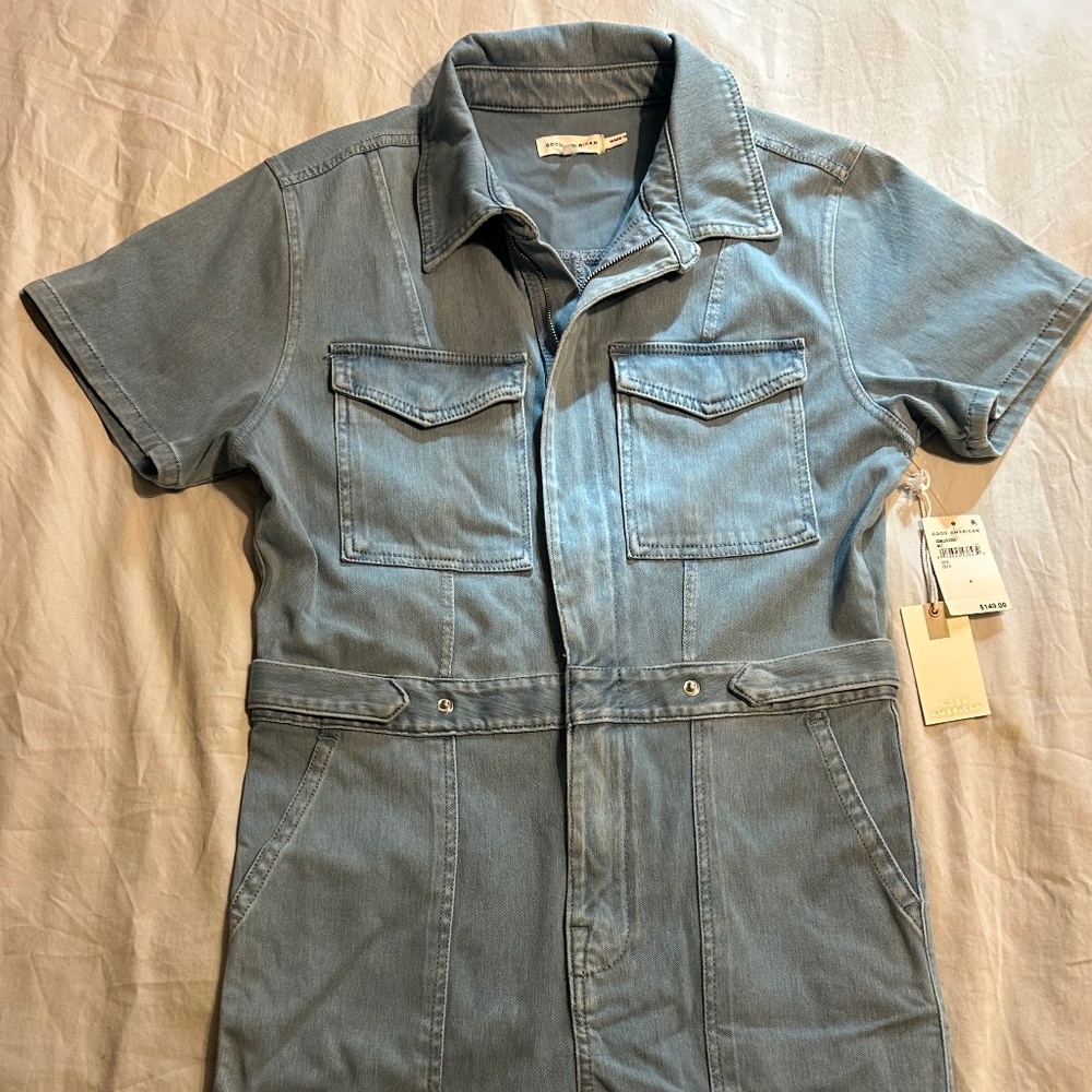 Good American Fit For Success Denim Jumpsuit *NWT*